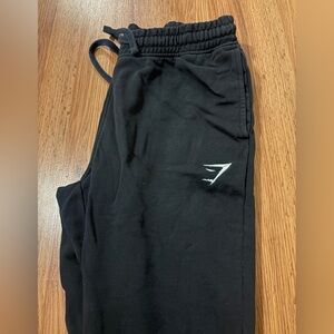 Gymshark Black Sweatpants with White Logo Tag